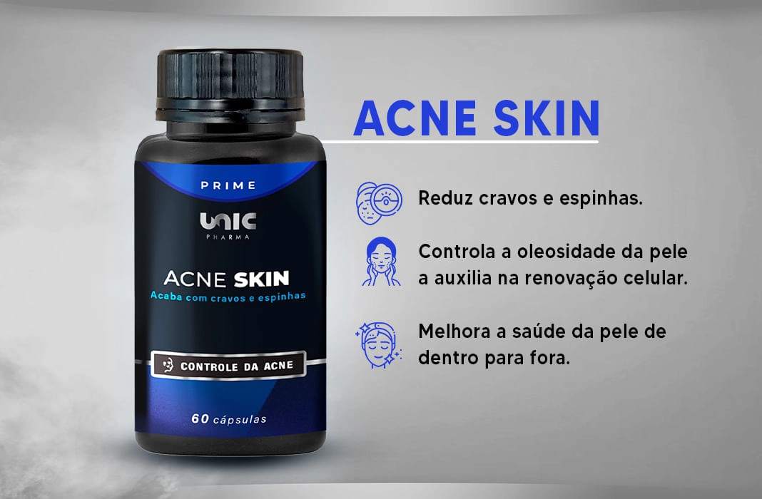Acne Skin: Controle de cravos e espinhas - 30 caps Acne Skin: Controle de cravos e espinhas - 30 caps