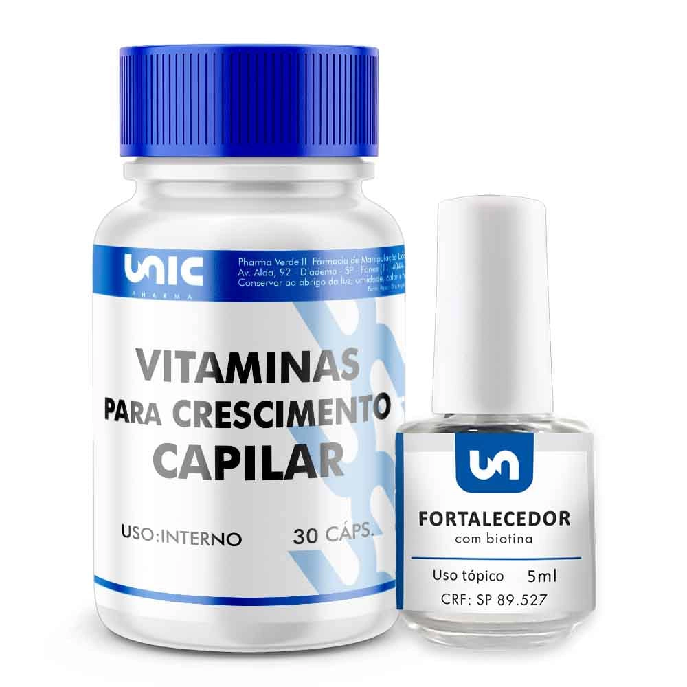 Vitaminas Crescimento Capilar 30Cáps + Esmalte fortalecedor 5ml