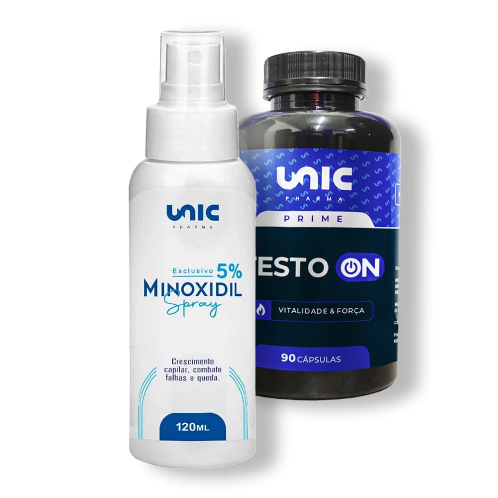 Testo On 90 cáps mais  Minoxidil 5% 120ml
